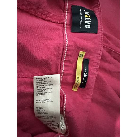 Anthropologie Maeve The Colette Cropped Wide-Leg Pants in rose Size 30 - Picture 11 of 12